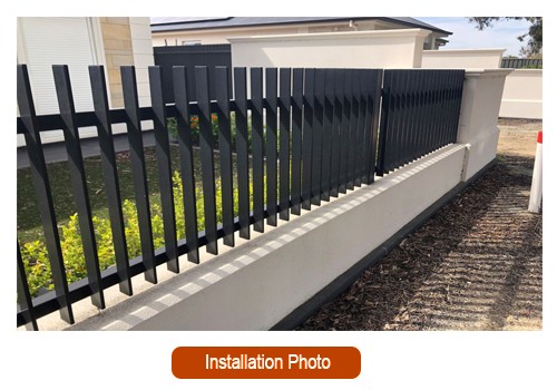 Aluminium slat fence installation photo