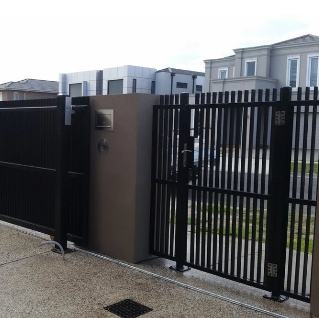 Custom steel gate installation